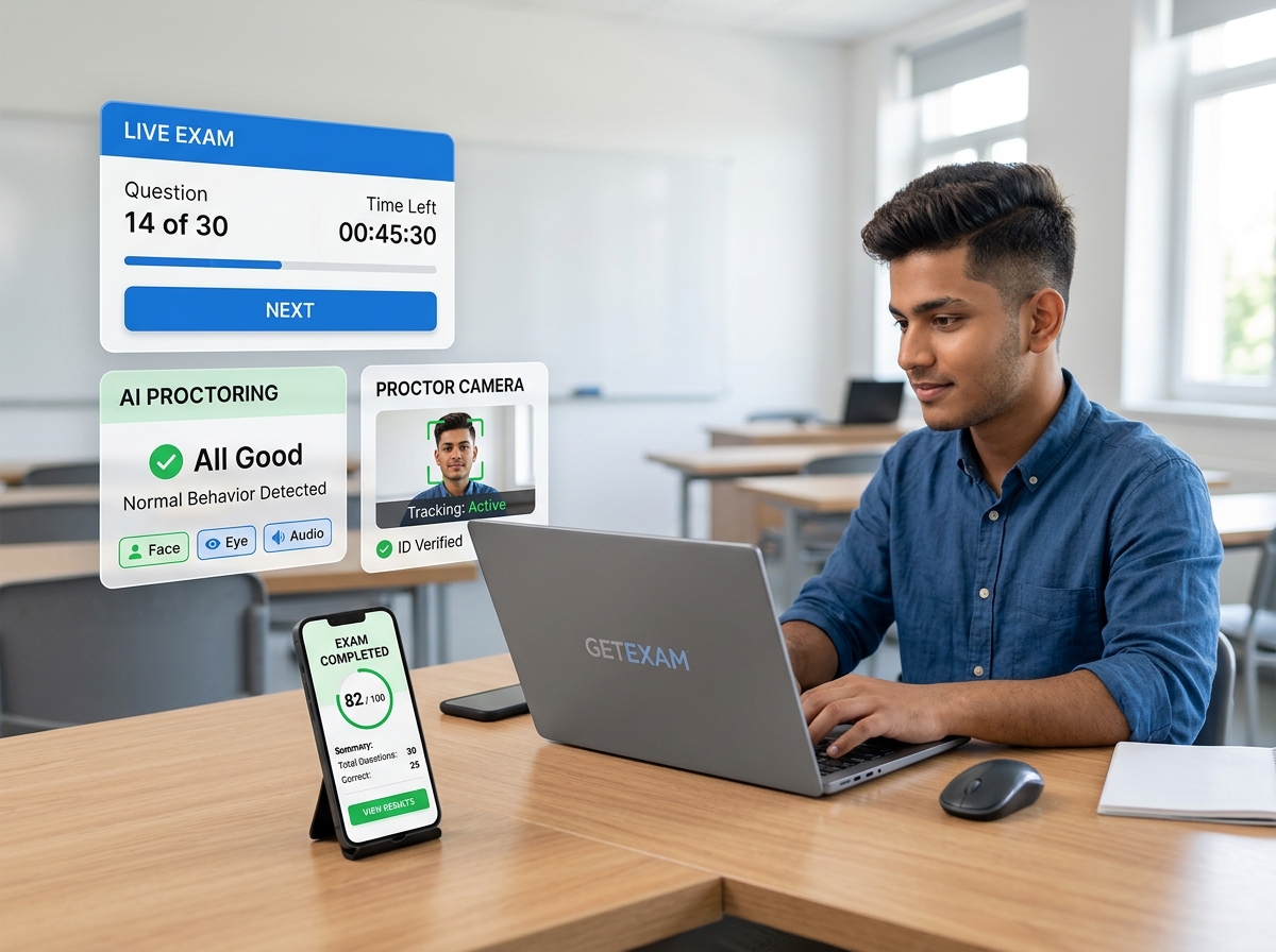 AI Exam Proctoring Student Mockup